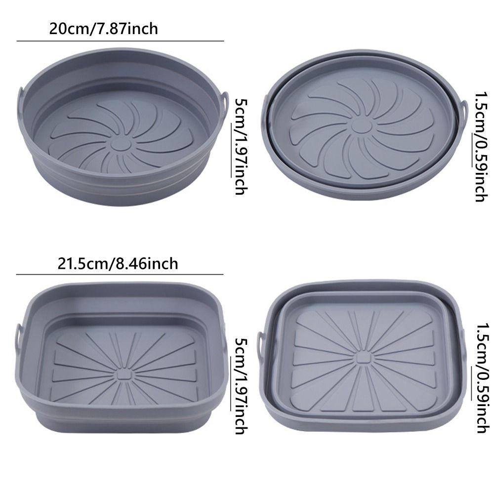 Square Round Air Fryer Silicone Liner Foldable Air Fryer Mat  Kitchen Accessories