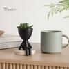 Office Desk Planter 3D Printed Sitting Human Figure Succulents Planter, 2-in-1 Desktop Pot & Decor Ornament, Matte Finish Flowerpot One-Piece