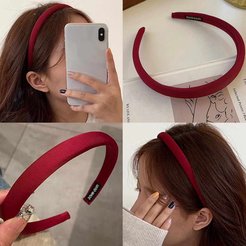 Retro Red Velvet Sponge Headbands For Girls Fashion Temperament Hair Hoop Wash Face Hair Band Woman Female Hair Accessories Gift