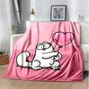 Simon'S Cat Flannel Blanket Soft Warm All-Season Throw, Design for Camping, Car Travel, Hiking Sofa, Bed, Office Perfect Gift for Parties