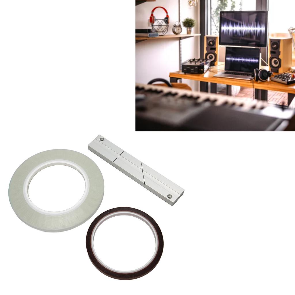 Tape Splicing Set 1Celsius4 10 Inch Tape Splicing Block Reel to Reel Kit with Full Track Splicing Plate Splicing Tape Tape for Revoxsonido Open R