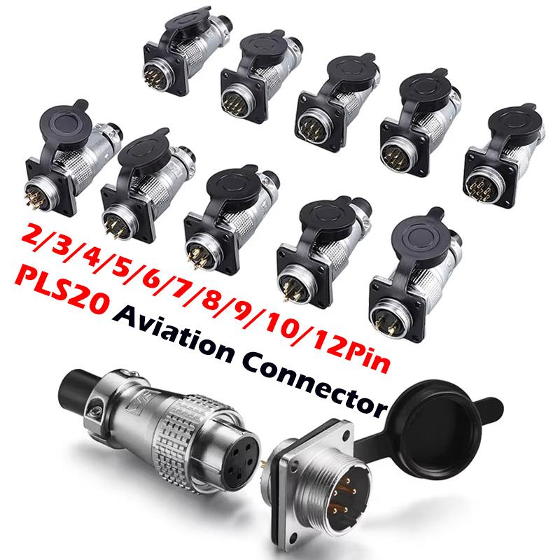 

PLS20 Aviation Connector 2/3/4/5/6/7/8/9/10/12 Pin Air Carrier Male Female Plug Connector WS20 TP20 Opening Diameter 20mm