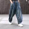 Übergröße Damen Baggy Oversize Jeans Denim Lässig Cross Pants Damen Vintage Haremshose Hose Weites Bein Jeans