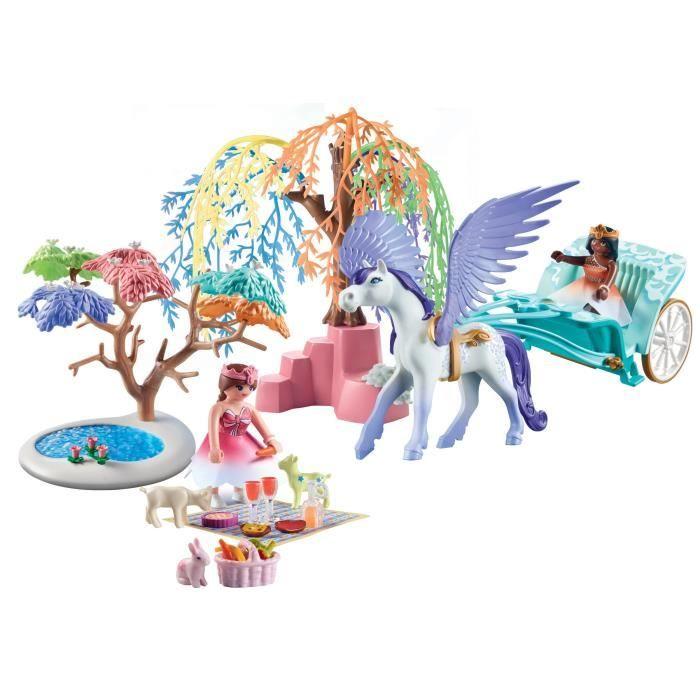 Playmobil - 71246 - princesses - calèche et cheval ailé - 101 pièces - magic