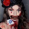 Fake Tatto Big Mouth Face Sticker Waterproof Halloween Horror Tattoo Stickers   Party Supplies