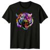 Buntes brüllendes Tiger-Tier Herren T-Shirt Damen Grafik-T-Shirt Unisex Unisex T-Shirt