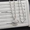 Ethnic Style Good Luck Flower Necklace with Tibetan Silver Longevity Lock Pendant