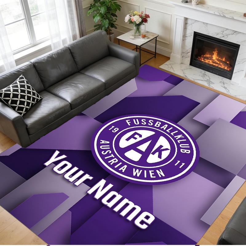 Crystal Velvet Rug Custom Name Text, Soft Non Slip Floor Mat Home DecorAustria Wien FC