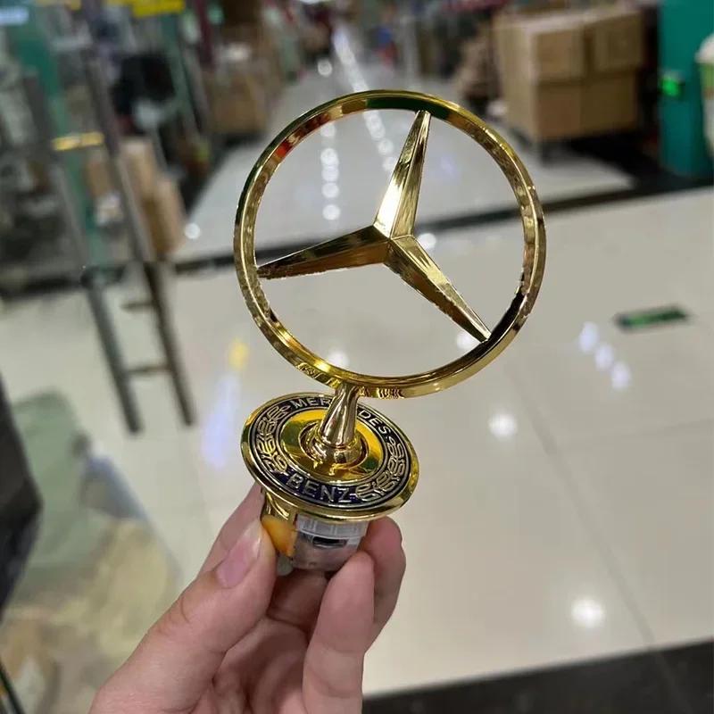 Autocolant Auto Fierbinte 1 buc Insignă Cromată Stea Capotă 44mm Emblema Logo Capotă Față Mașină Pentru Mercedes Benz Clasa C E S W204 W205 W211 W212