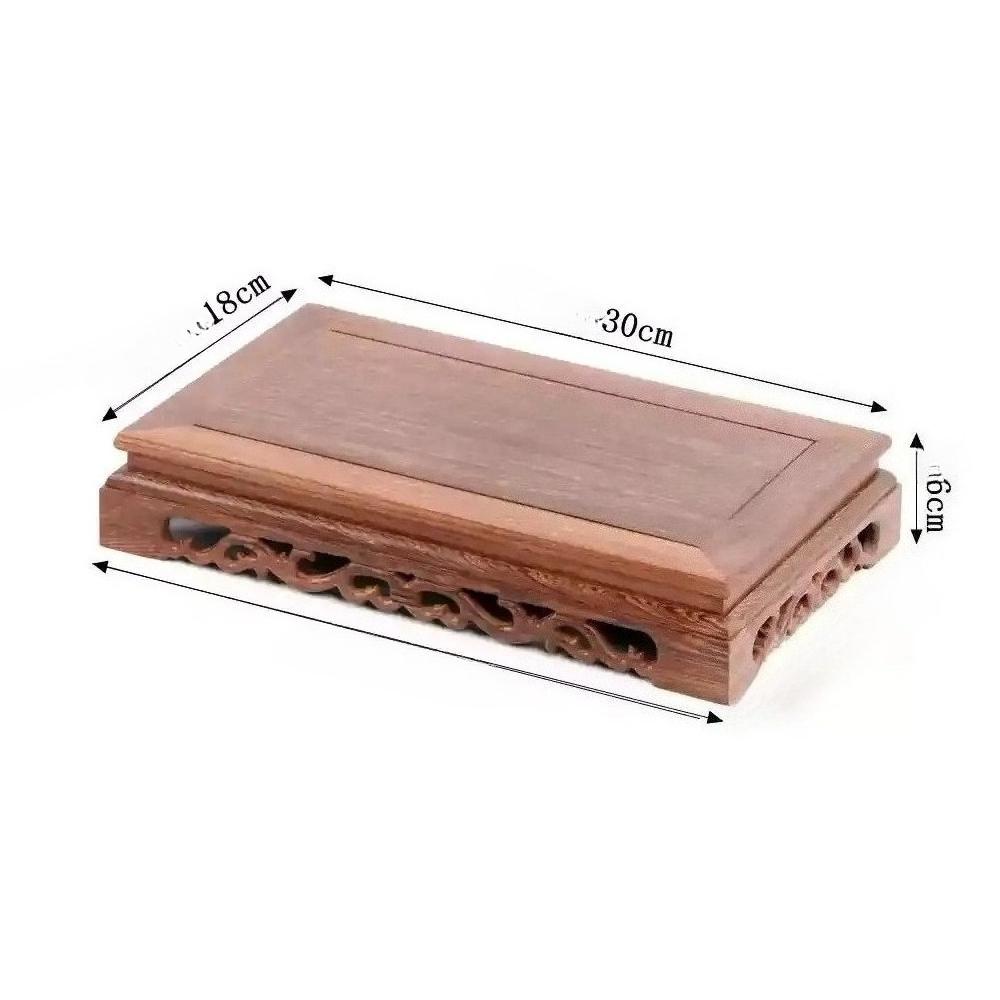 Retro Wooden Engraving Tea Tray Teapot Bases Bonsai Buddha Stand Fish Tank Pedestal Wooden Flowerpot Base Furniture Home Decor