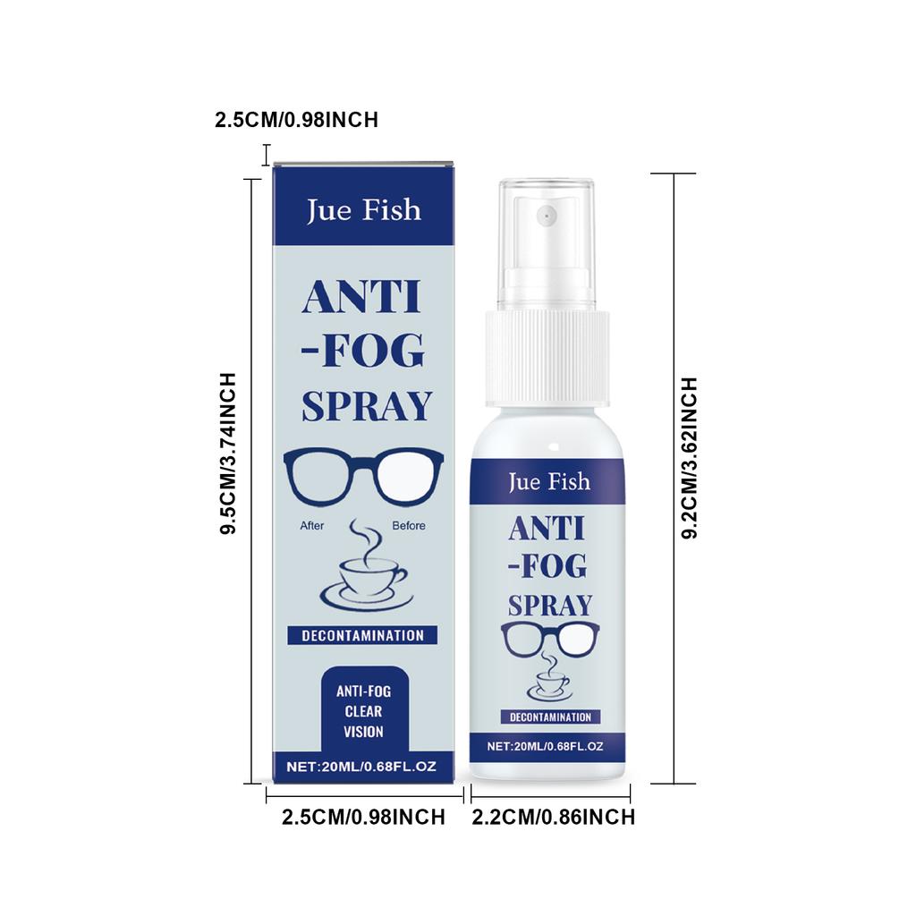 Jue Fish Multi-Function Spray Glasses Anti Fogging Cleaning Lenses Clear Vision Waterproof Portable Defogger 20ml