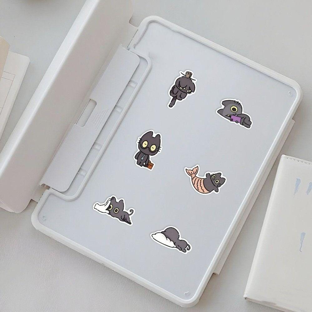 50Pcs Waterproof Kawaii Black Cat Sticker Cartoon Graffiti Decal Cute Kitten Sticker Skateboard