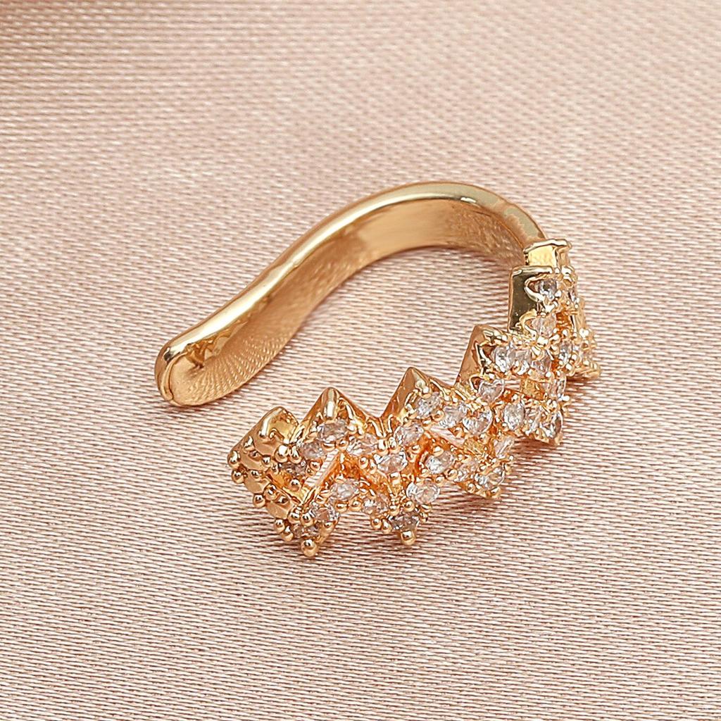 New Fashion Ear Cuff Bohemia Stackable C Shaped CZ Rhinestone Small Earcuffs Clip Earrings for Women Wedding Jewelry