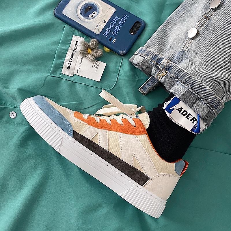 Trend Skateboard Shoes Man Canvas Sneakers Breathable Mixed Colors Fashion Designer Sneakers Men Vulcanize Shoes Tenis Masculino