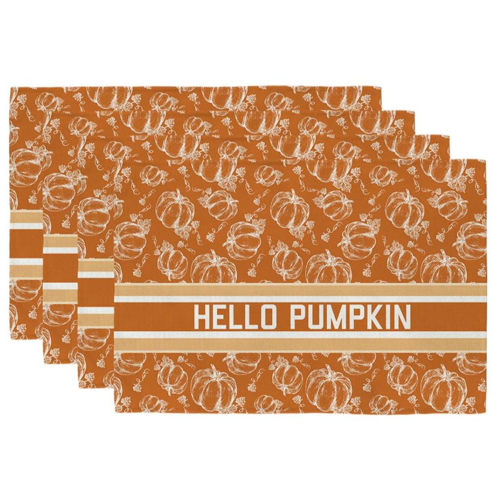 Thanksgiving Design Placemats Linen Rectangular Table Mats Heat Resistant for Dining Kitchen Autumn Festival Atmosphere Placemat