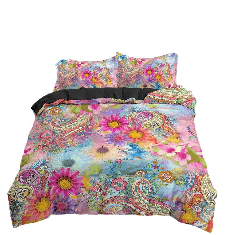 Three-Piece 3D Digital Printing Bedding Bohemian Mandala Print Quilt Cover