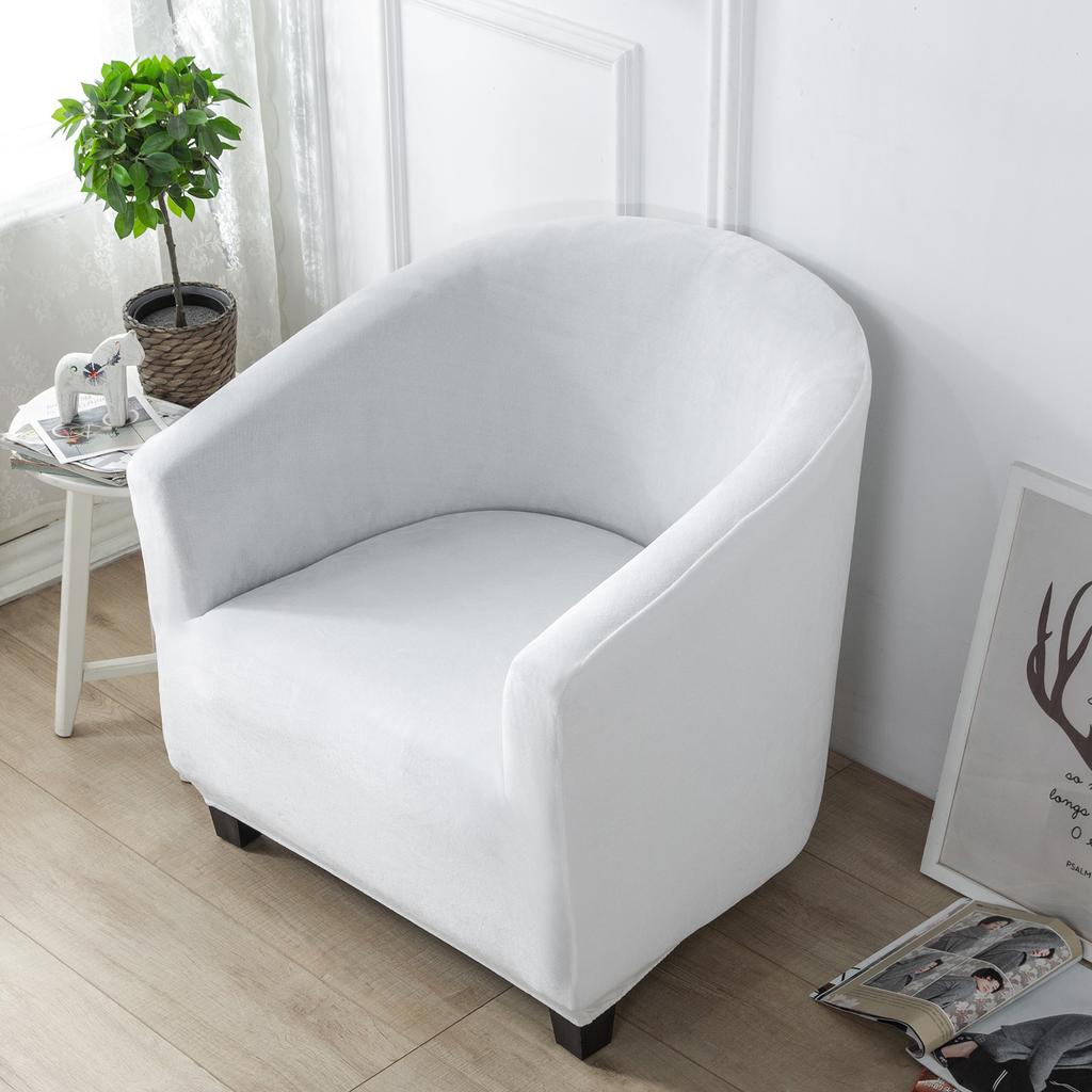 Solid Color Thickened Silver Fox Velvet Sofa Cover Milk Silk Semi-circular Arc Sofa Chair Cover Internet Cafe Single Sofa Cover