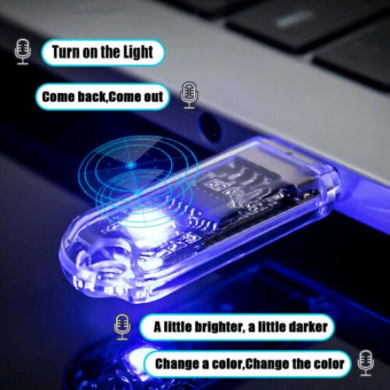 Multicolor USB Light LED Car Interior Accessories Atmosphere Lamp Voice Control