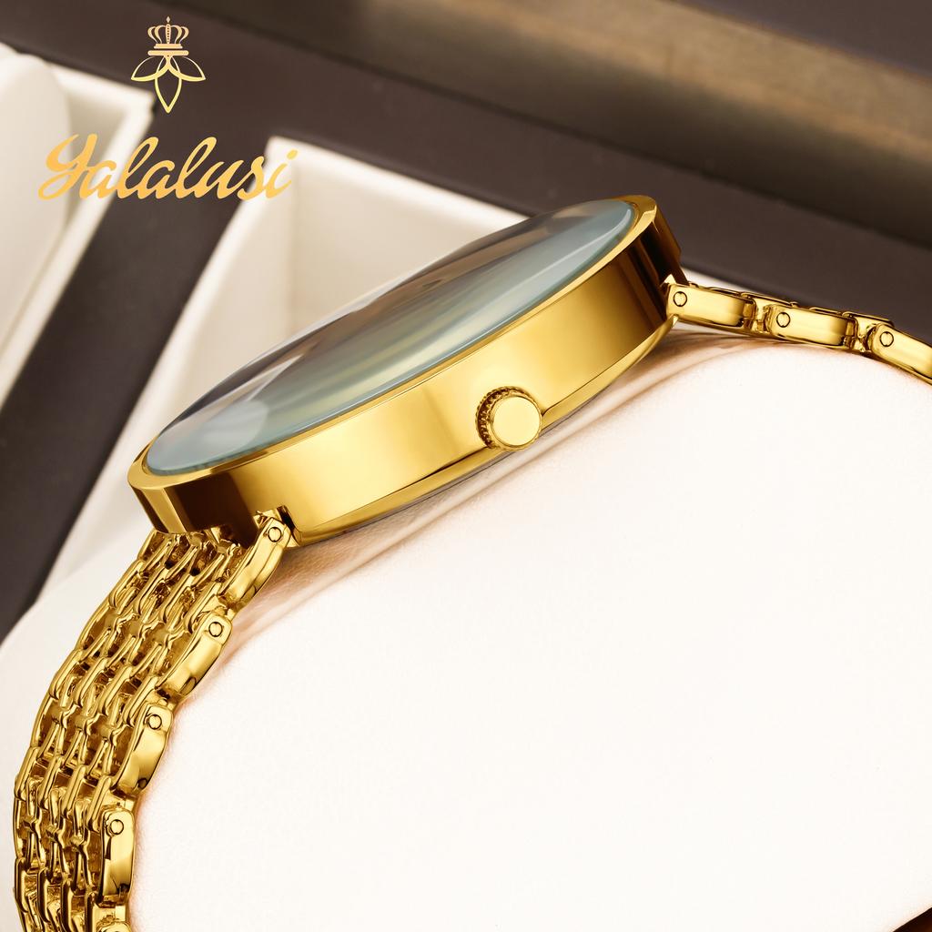 YaLaLuSi Women's Luxury Openwork Bracelet Watch Water-Resistant Quartz Watch Gift Watch for Ladies Reloj Mujer