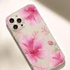 Pink Peach Blossom Anti-Drop Clear Case for iPhone 12/14/15/16/17 Pro Max