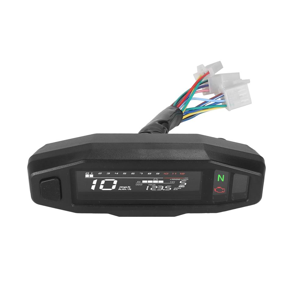 AD Universal Motorcycle Speedometer Digital Speed Meter LED Tachometer Dashboard Instrument Panel Meter LCD Display Y Bracket