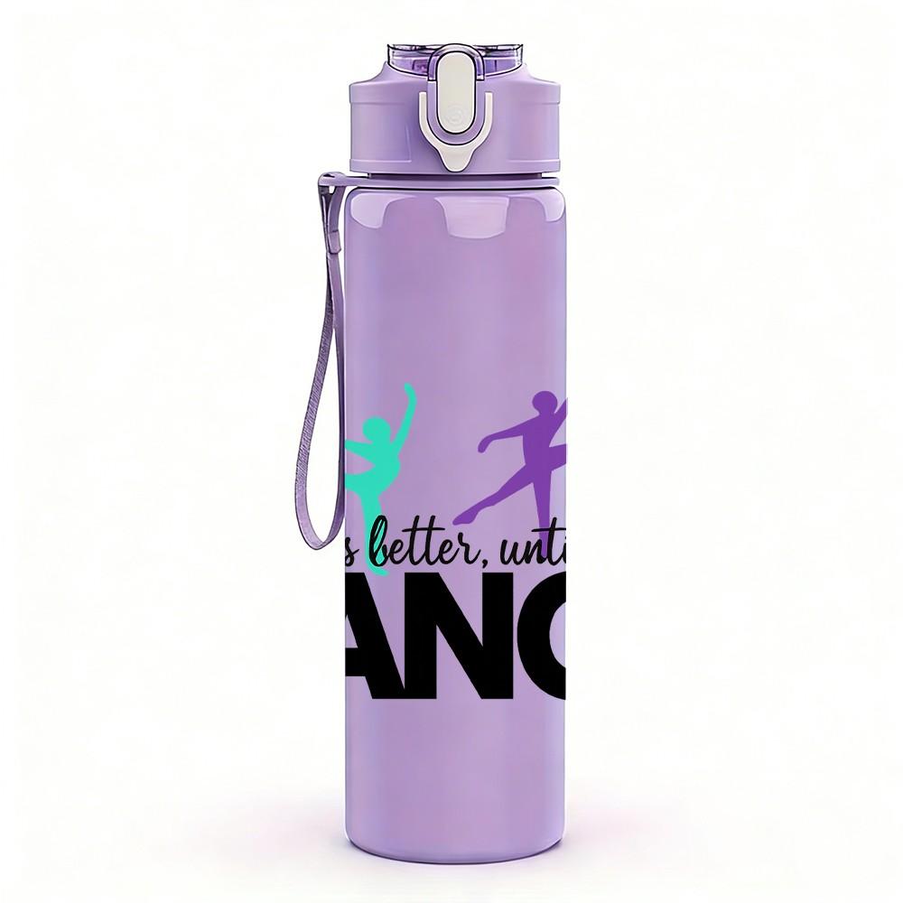 1PC Dancer Hand Silhouette Print 750ml Color Plastic Sports Water Bottle Leakproof Flip Straw Lid Suitable for Sports Office Home Use