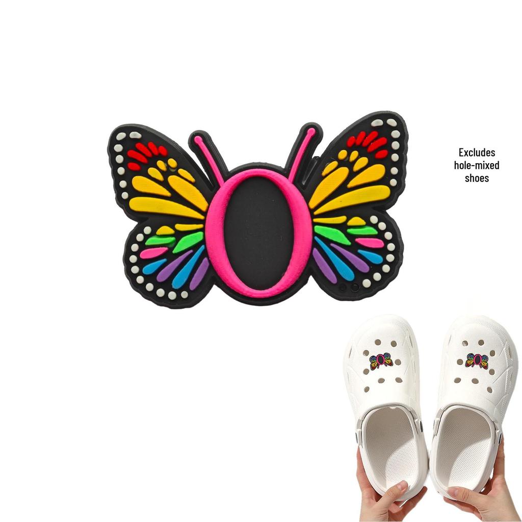Cross-border Cute Detachable PVC Shoe Ornaments: Butterfly, Letter, Cartoon Designs for Festival and Party Shoes