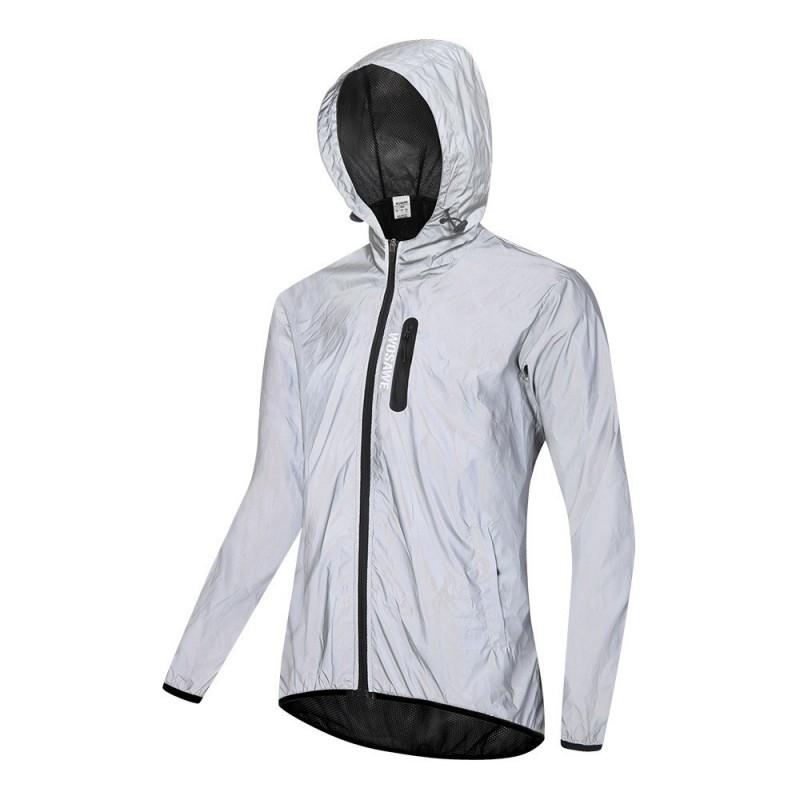 1 Reflective Waterproof Motorcycle Riding Jacket Windproof Hooded Long Sleeve Outdoor Cycling Running Use