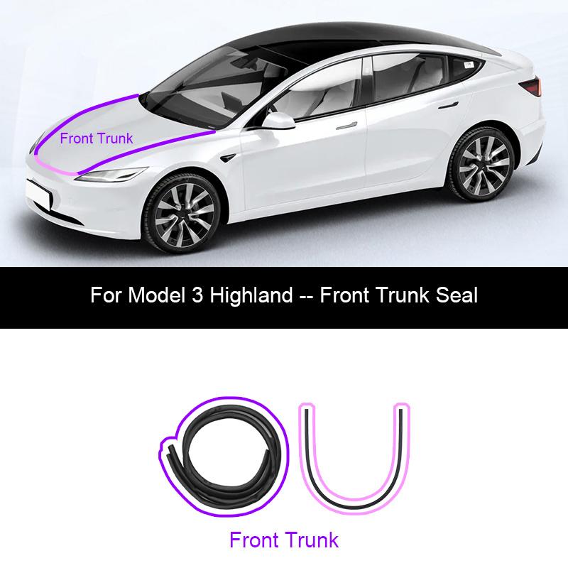 For Tesla Model Y Juniper Door Seal Strip Soundproof Rubber Weatherstrip for Model 3 Highland B-Pillar Sealing Noise Reduction