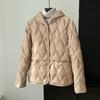 Light and thin white duck down hooded down jacket women's winter fashion pressed glue warm small casual top