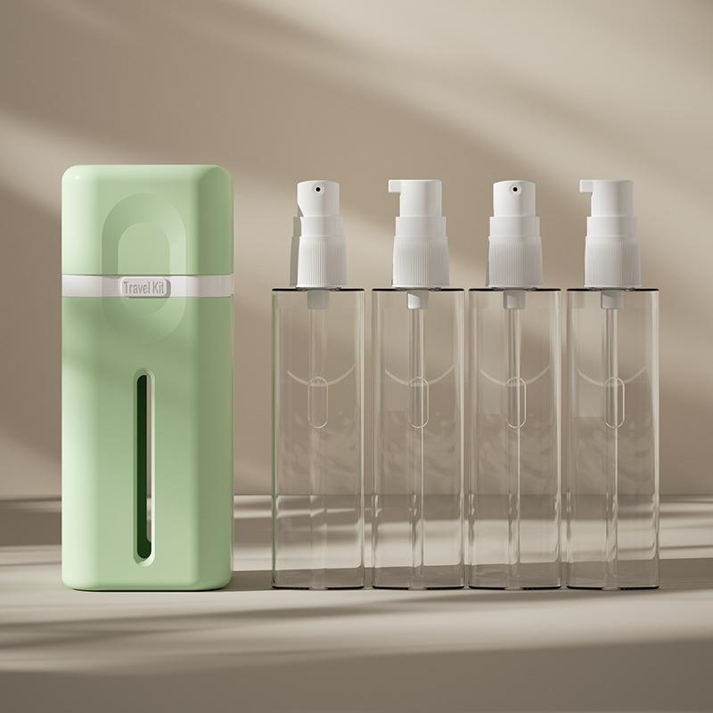 4 In 1 Travel Dispenser Bottle, Travel Bottles for Toiletries, Refillable, Leak Proof, Portable, for Travel, Camping, Business