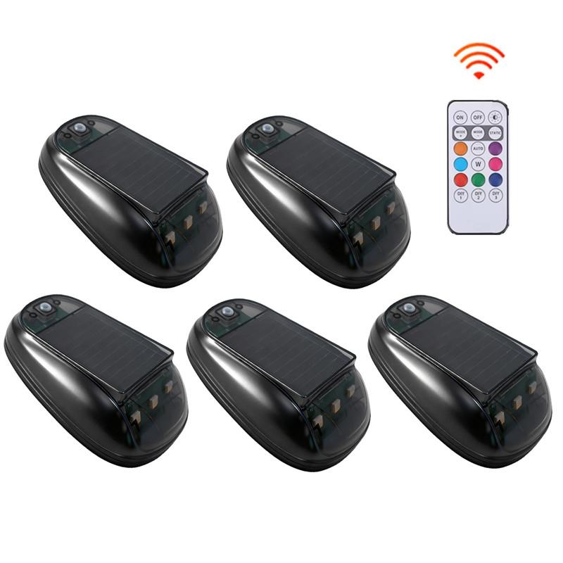 2/4/5x New Solar Car Roof Light Wireless RGB Strobe Cab Truck SUV Roof Lights with Remote Control Interior LED Flash Lamp