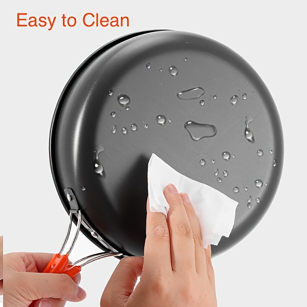 Camping Cookware Kit Foldable Outdoor Cooking Utensils Hard Alumina Save Space Equipment Heat-Resistance For 2-3 People Picnic