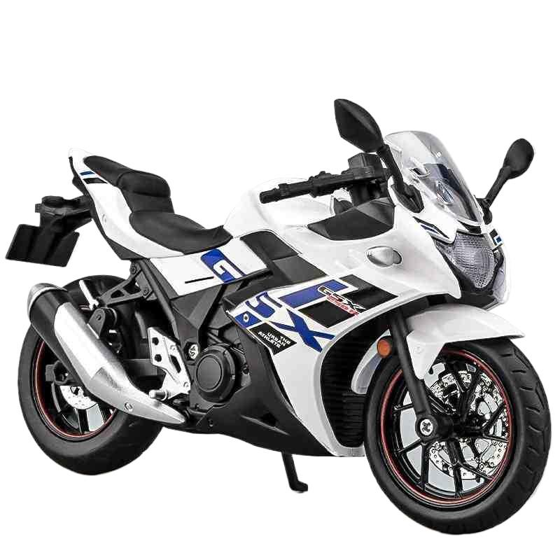 1/12 Suzuki GSX-250R Motorcycle Toy Alloy Diecast Model Sound and Light Toys Rubber Tires Miniature Racing Model Present for Kid