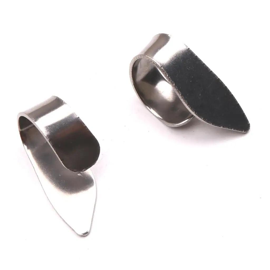 Metal Guitar Picks Finger Pick Sleeves Thumb and Index Finger Sleeves Stainless Steel Finger Pick Sleeves Speed Picks