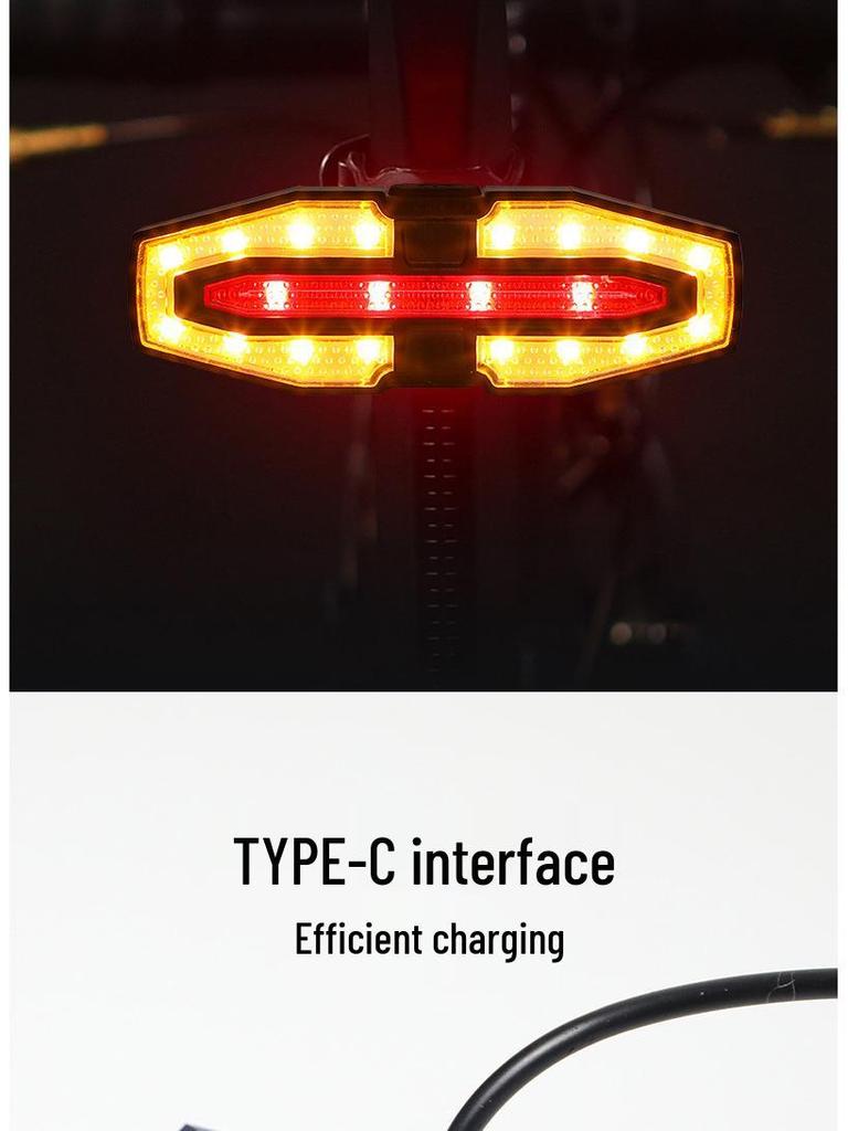 2024 USB Rechargeable Bicycle Turn Signals with Horn and Wireless Remote-Controlled Bright Rear Light for Night Riding.