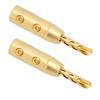 4PCS Double Screw BFA Banana Plug Gold Plated Open Screw Banana Plugs  For Audio Video Receiver