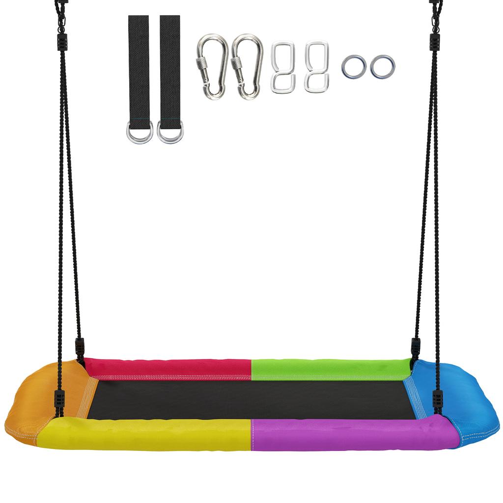 Nest Swing Height-Adjustable Hanging Swing Up To 300kg with Adjustable Ropes for 3-8 Years 148x77x180 Cm Multicolor