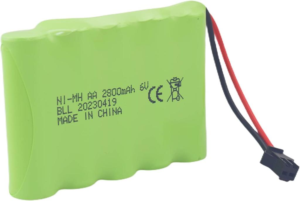6.0V 2800mAh AA Rechargeable Battery with SM-2P Plug and USB Charging Cable – Compatible with TB141 TB142 DE37