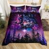 Wildtier Wolf Bettbezug Waldtier Vollständiger Bettdeckenbezug für Jungen MädchenAurora Bettwäsche-Set Stern Galaxie Himmel Tagesdecke Bezug