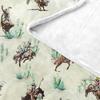 Western Cowboy Throw Blankets For Boys, Vintage Cowboy Ride Horse Western Theme Cozy Bed Couch Flannel Blanket, Desert Cactus Wi