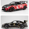 1/24 Scale Nissan GTR Diecast Car Model Toy, Pull Back Toy Vehicle with Sound and Light for Kids Toddler Boys Girls Gift Collection