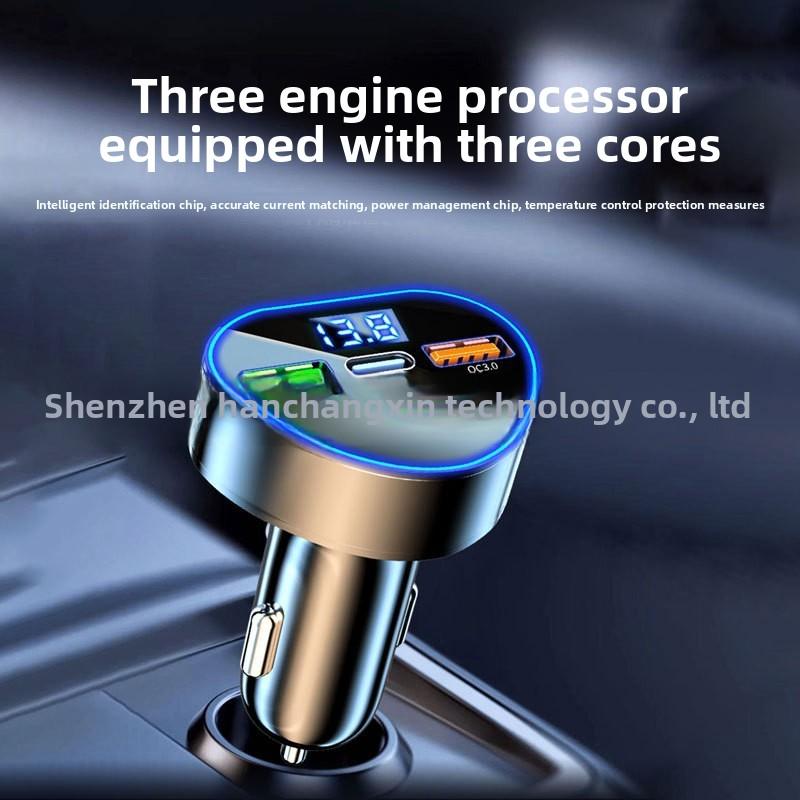 1Pc 100W 5-Port Super Fast Car Charger with 40W Plug Compatibility, Multi-USB Rapid Charging Adapter