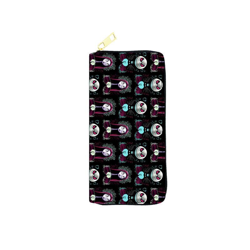 Nightmare Before Christmas PU Wallet Women Long Zip Clutch Cosmetic Bag 3pcs