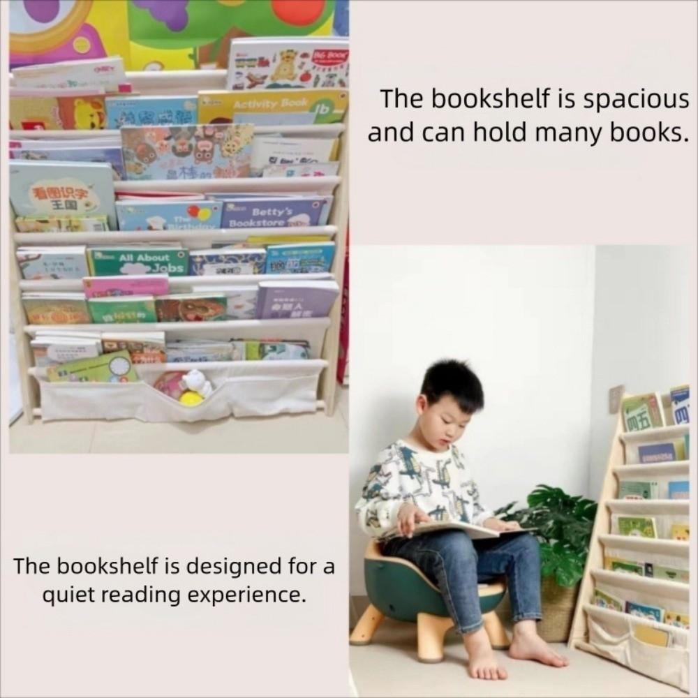 Multi-Layer Children Bookshelf Solid Wood Book Case Household Book Storage Rack  For Kids Storage