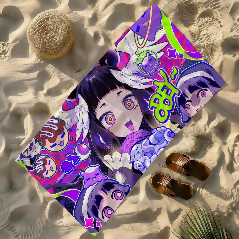 Singer Ninomae Ina N-Nis VTuber Towel Soft Lightweight Anti-Sand Large Beach Towel Quick-Drying Bath Sports Family