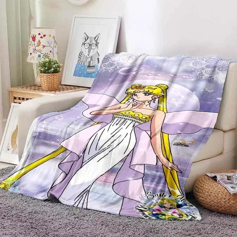 Anime Kawaii Sailor Moon Zuhause Cartoon Bedruckte Decke Picknickdecke Warmer Flanell Weich und Bequem Zuhause Reisen Geburtstagsgeschenk