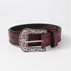 Shimmering PU Waist Belt with Carved Floral Buckle for Girls Jeans Skirt Decor