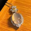 Jade White Ice Light Natural White Chalcedony Pendant Agate Pendant, Real Shot
