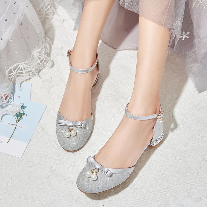 

Newest Girls High Heels Children Crystal Dance Shoes Princess Fashion Dress Performance Kids Baby Toddler Leather Shoes C 30